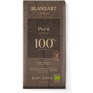Tableta Cacao Ecológico Perú 100%. 75g